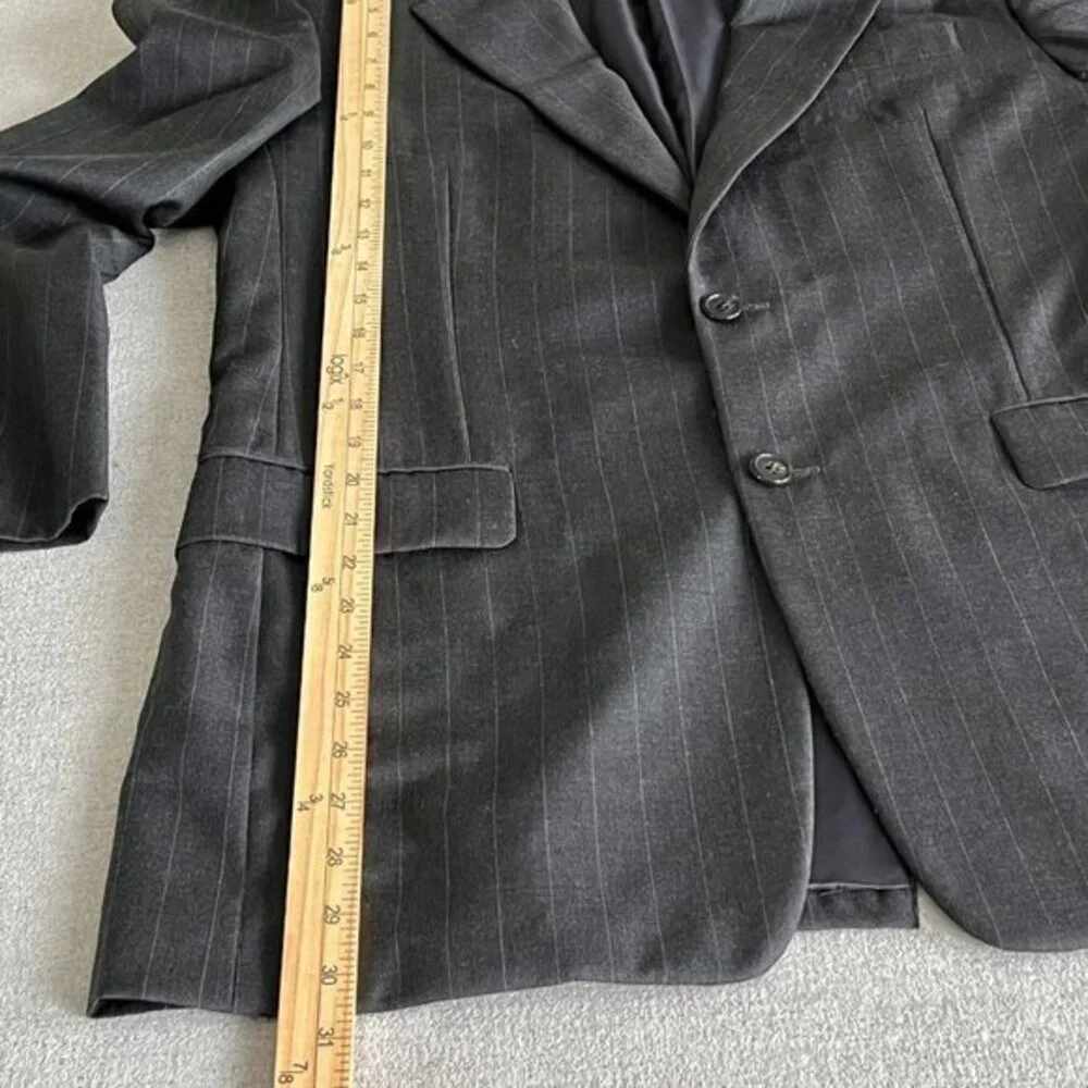 Hickey Freeman Mens‎ Gray Pinstripe Blazer Suit Jacket Coat Size 38R 100% Wool
